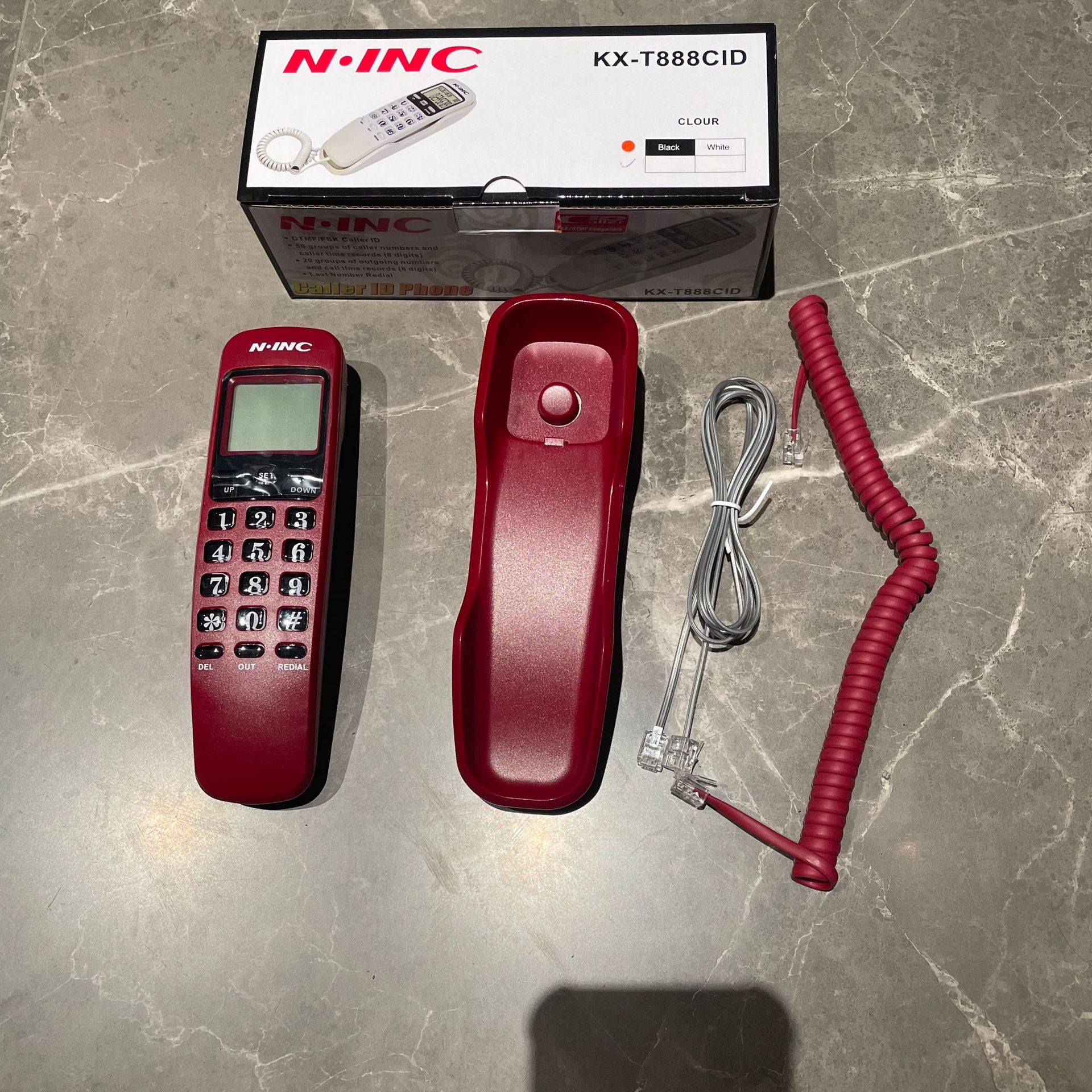 来电小分机【KX-T888CID】英文外贸来电显示电话机颗挂家用办公黑