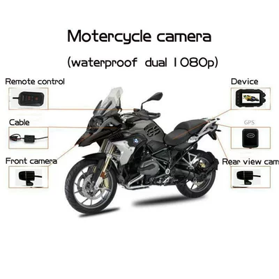 Motorcycle Driving Recorder Wifi Waterproof Front and Rear Dual 1080P Hd Night Vision Recorder Parking Camera (Motorcycle driving recorder) - black
