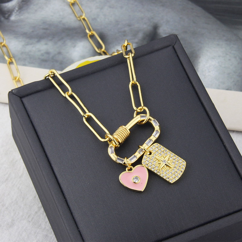 INS Cross-Border New Arrival Simple Tag Love Combination Necklace for Men and Women Fashion Hip Hop 