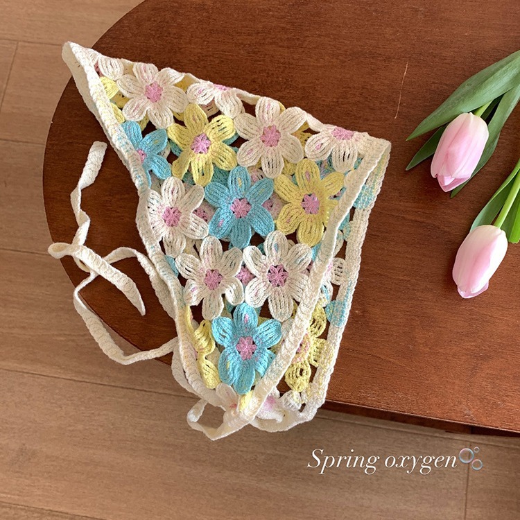 Dopamina transfronteriza Daisy toallas triangulares de punto caliente viaje dulce encantador pañuelo de estilo mujer