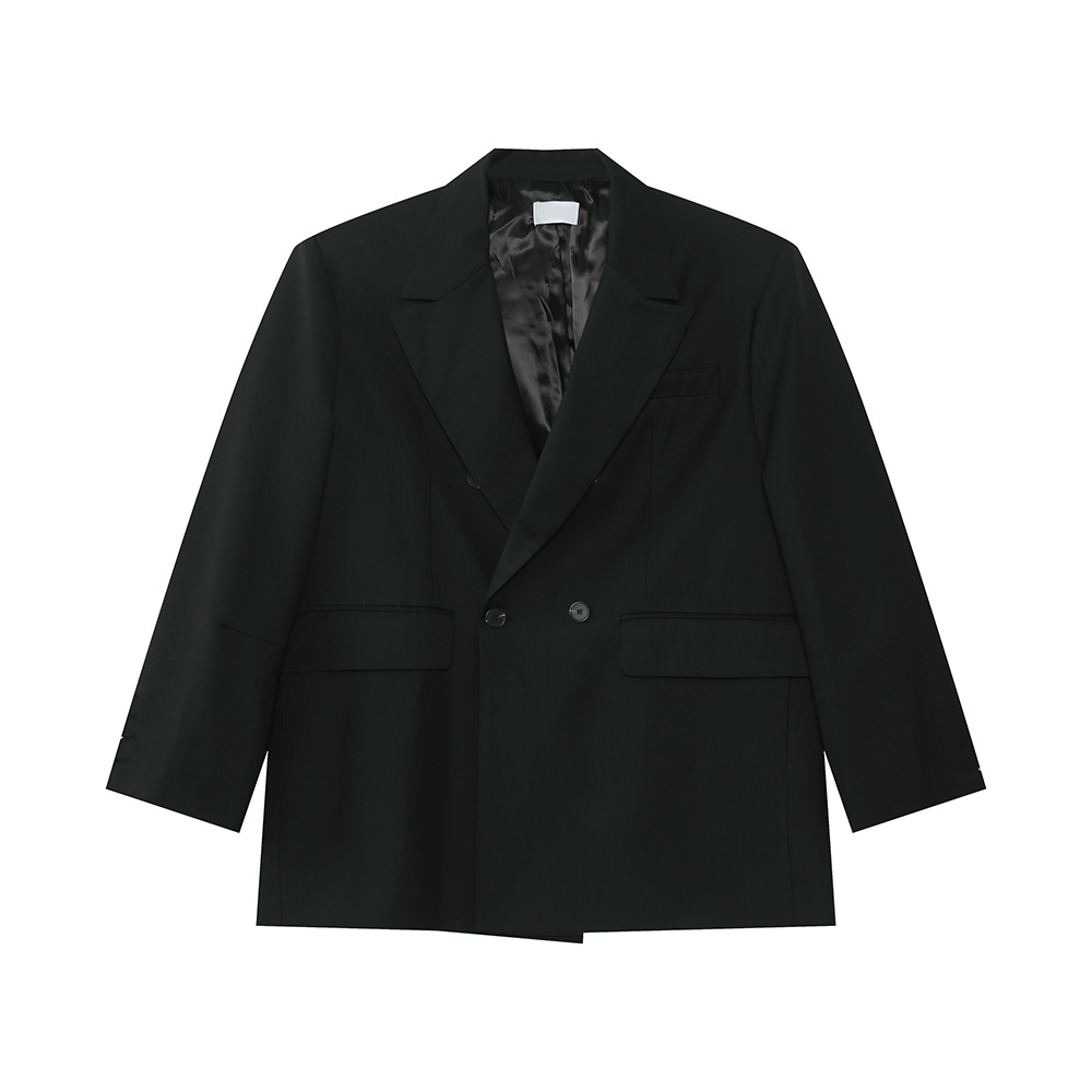 MTLCLOTHES Hombres| Nueva sensación de alto nivel estereoscópico hombro ancho ligero cojín de hombro abrigo recto pantalones casuales