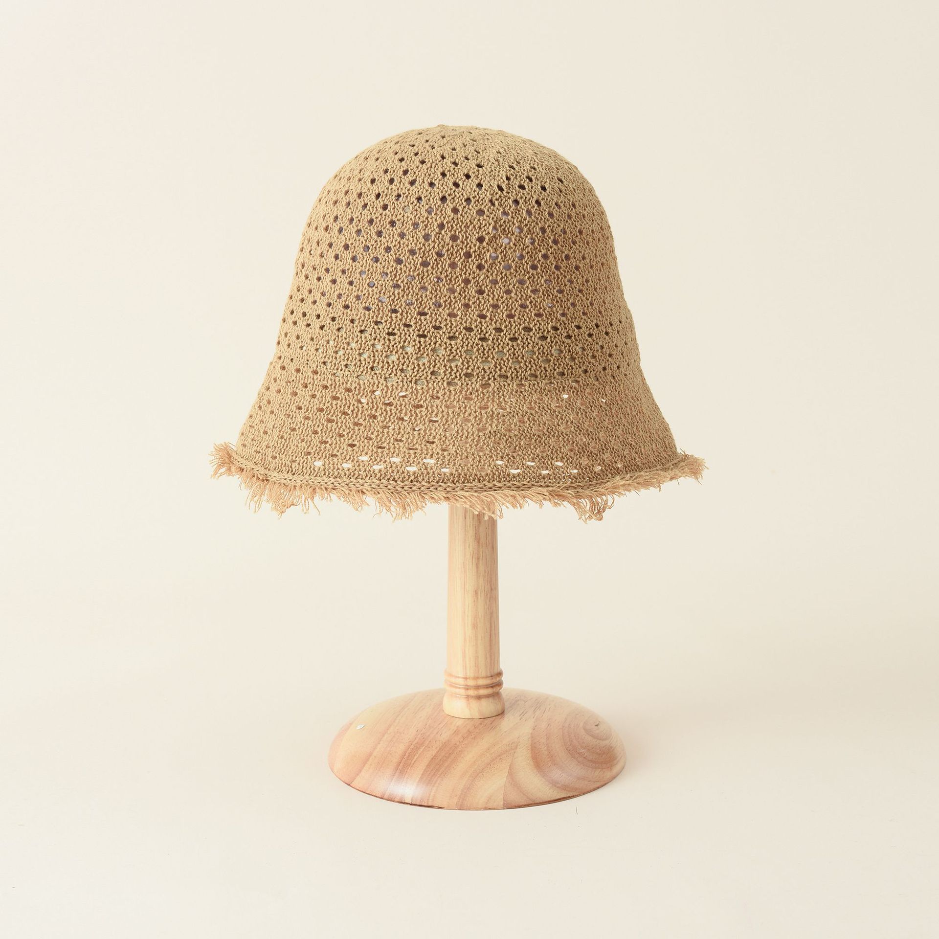 2021 verano nuevo estilo coreano hueco color sólido padre-hijo viaje moda tejida sombrero de cubo
