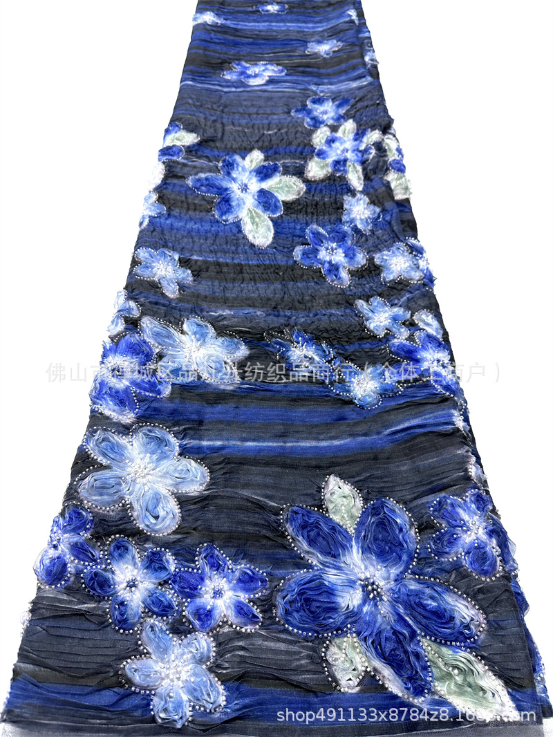 Fábrica directa bandeja bordada alta moda vestido vestido tela al por mayor transfronteriza en stock