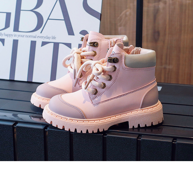 Barnens små gula stövlar 2023 höstnya pojkar engelska martinstövlar flickor korta stövlar enkla stövlar mellanstora_voghion.com