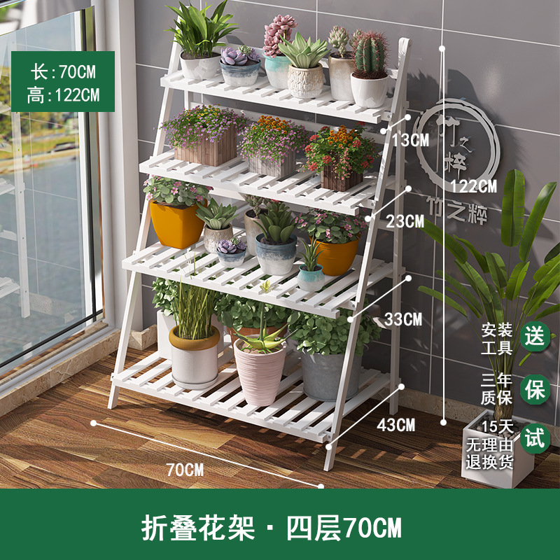 Soporte de flores de bambú multicapa para interiores, para balcón y sala de estar, soporte para plantas suculentas, soporte para macetas, soporte de flores plegable de bambú.