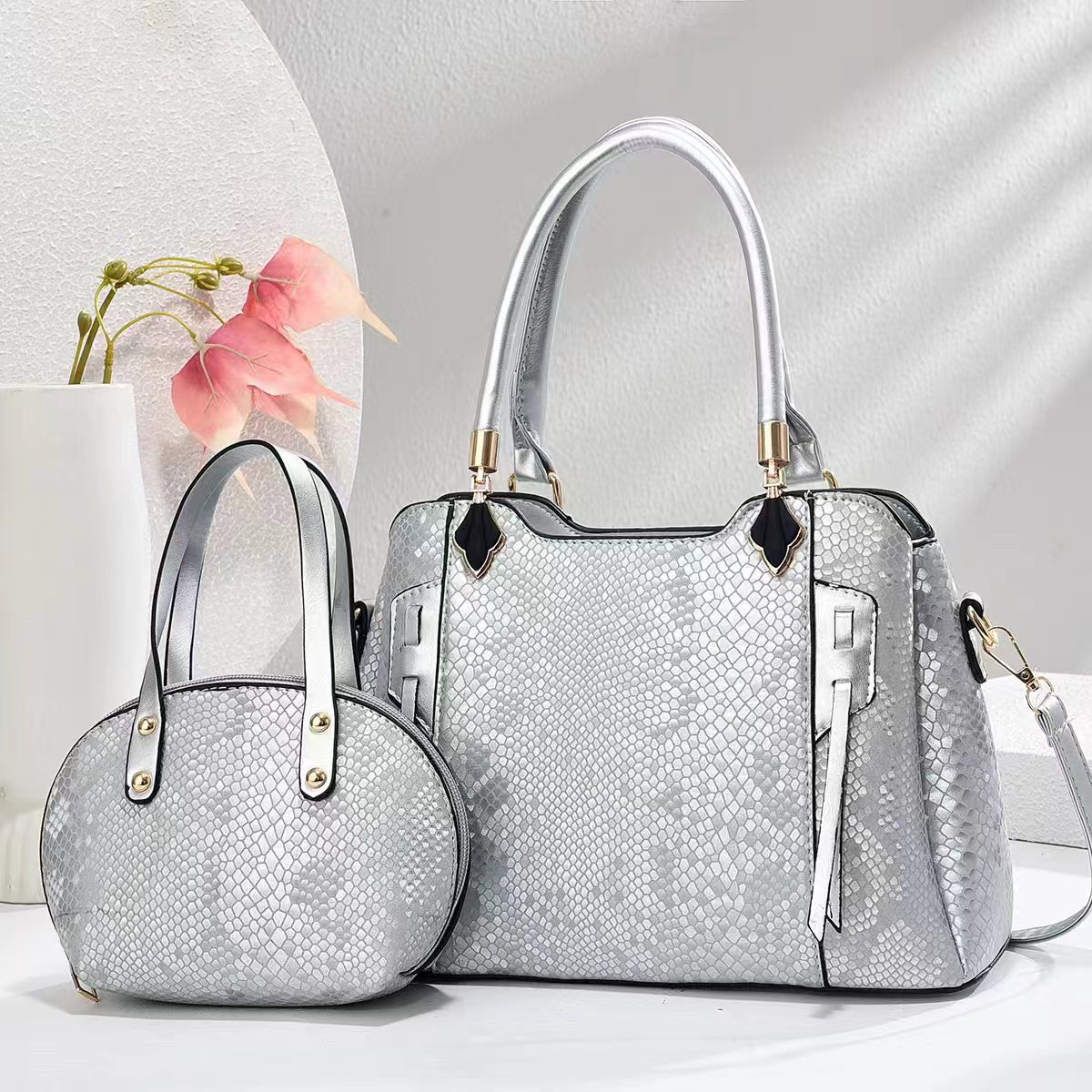 Bolso de mano bolso de comercio exterior con patrón de serpiente bolso de madre e hijo tendencia europea y americana comercio exterior Taizhou bolso de mujer textura PU bolso de hombro bags