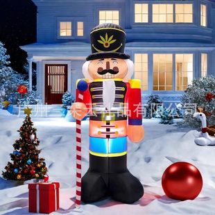 Cross-Border Christmas Inflatable Christmas Nutcracker Soldier Inflatable Led Light Luminous Decoration Outdoor Courtyard Ornaments