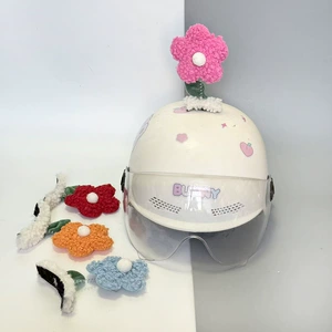 Electric Vehicle Helmet Decoration Sticker Sunflower Small Red Flower