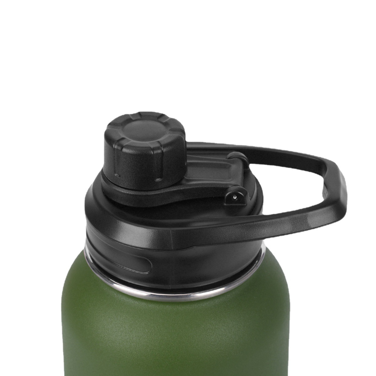 Amazon Hot Sale 40oz doble taza de vacío con pulverización de plástico con cuerda trenzada 304 acero inoxidable 32oz botella espacial