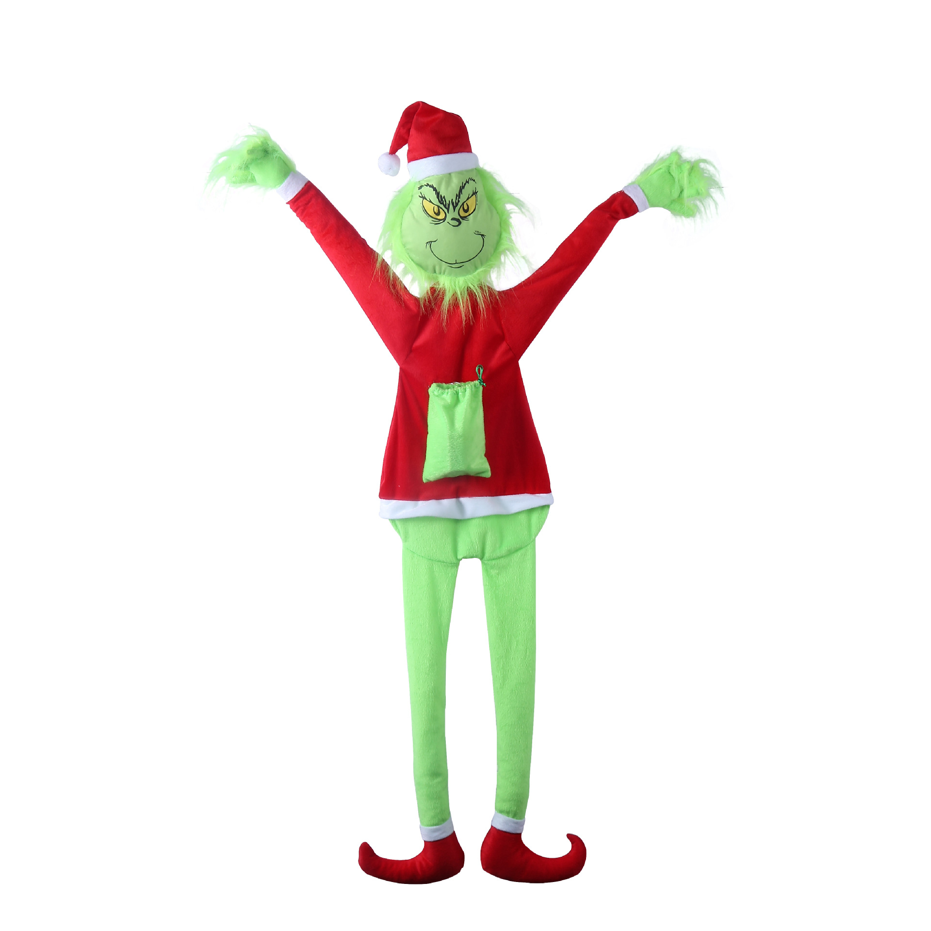 Navidad transfronteriza Grinch luminoso trepar paredes ropa de Navidad escenas de ojos luminosos Grinch peluche set de Navidad