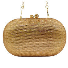 Crystal clutch bag现货镶钻晚宴包进口钻石手拿女包宴会链条包新
