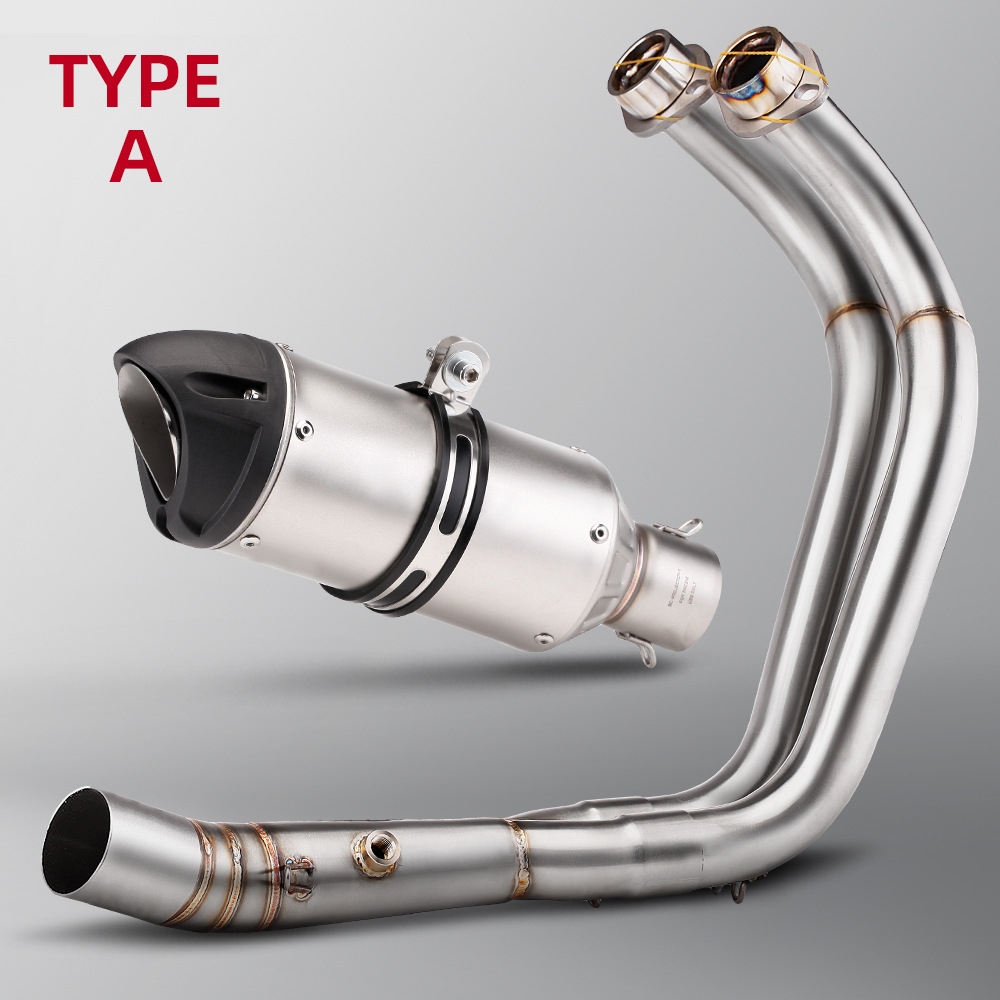 Motorcycle Exhaust Pipe Mt07 Front Section Sc Duckbill Tail Section 675Sr Cbr400 Rc390 2014-2024