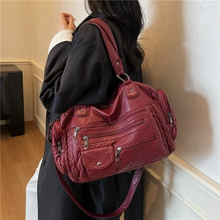 复古包包女2026新款PU软皮质感手提包高级感女士上班通勤斜挎包