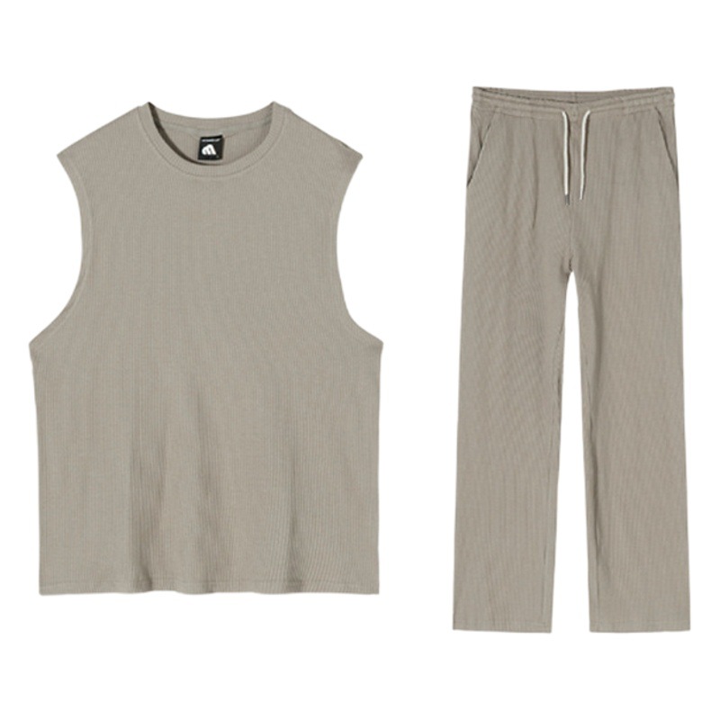 MYQ camiseta sin mangas chaleco hombres verano Corea moda marca deportiva casual chaleco plisado chaleco sin mangas traje