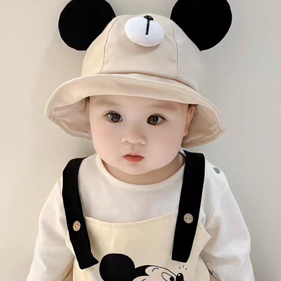 Primavera y otoño sombrero de bebé, sombrero de pescador para niños, sombrero de pescador para niños, sombrero de bañera de protección solar para niños