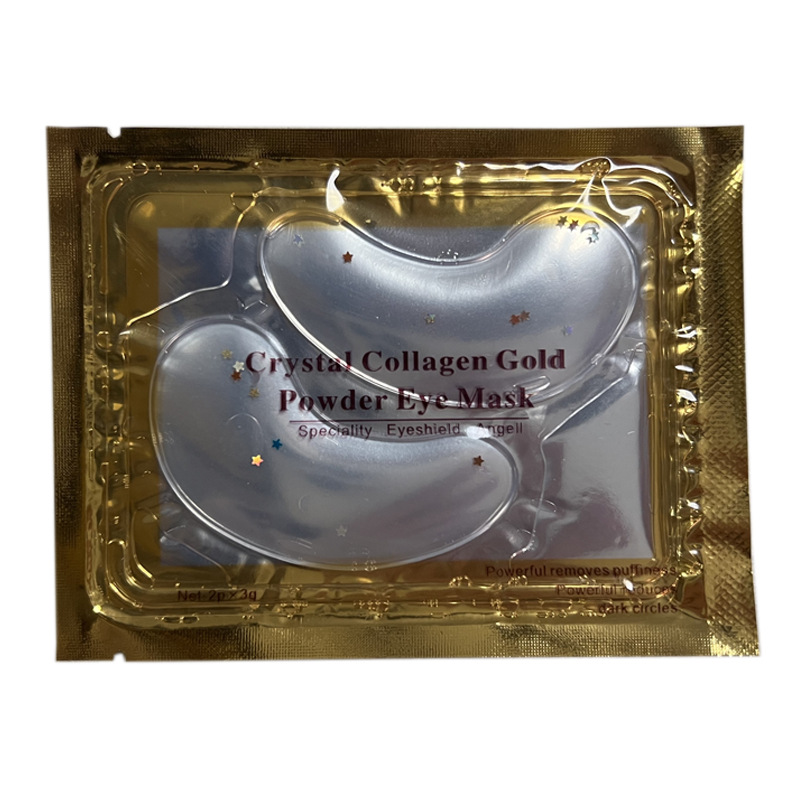 Máscara de ojo de colágeno de cristal exclusivo transfronterizo de oro en stock popular versión en inglés máscara de ojo de oro Comercio exterior al por mayor