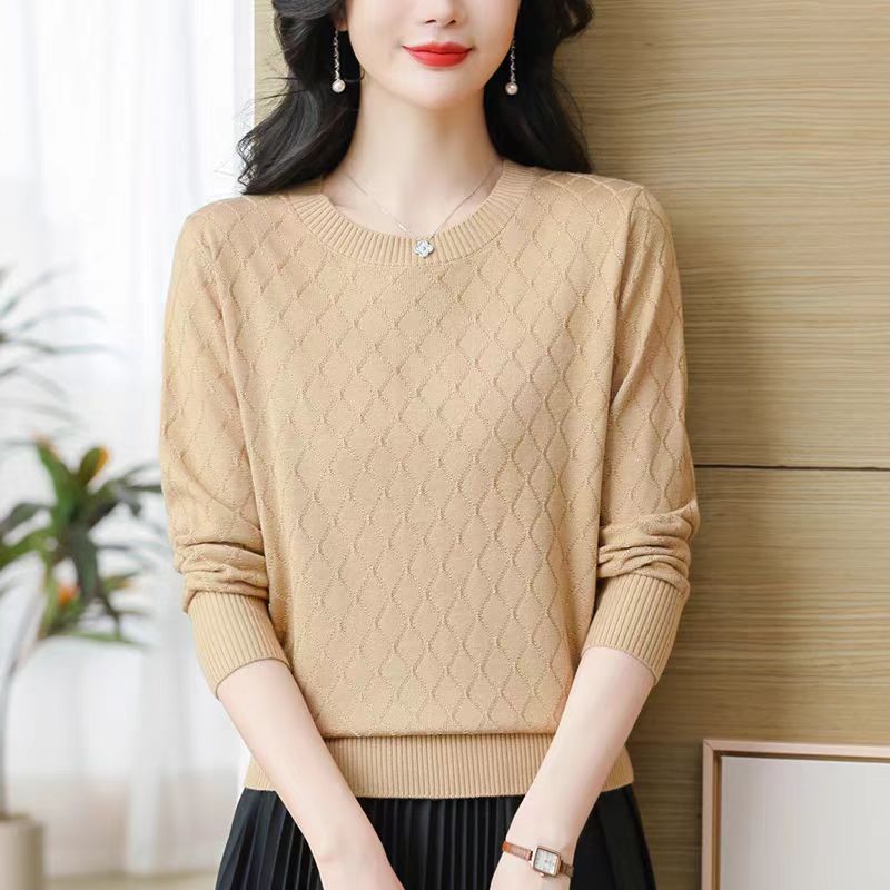 羊绒毛衣女25秋冬新款圆领宽松打底衫显瘦针织衫纯色长袖内搭上衣|undefined