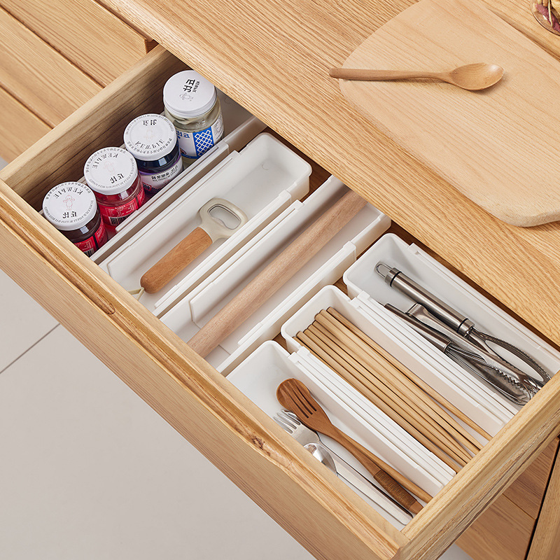Retractable drawer storage box cosmetics dressing built-in organizing Box Kitchen Cabinet classification organizing Box cross-border