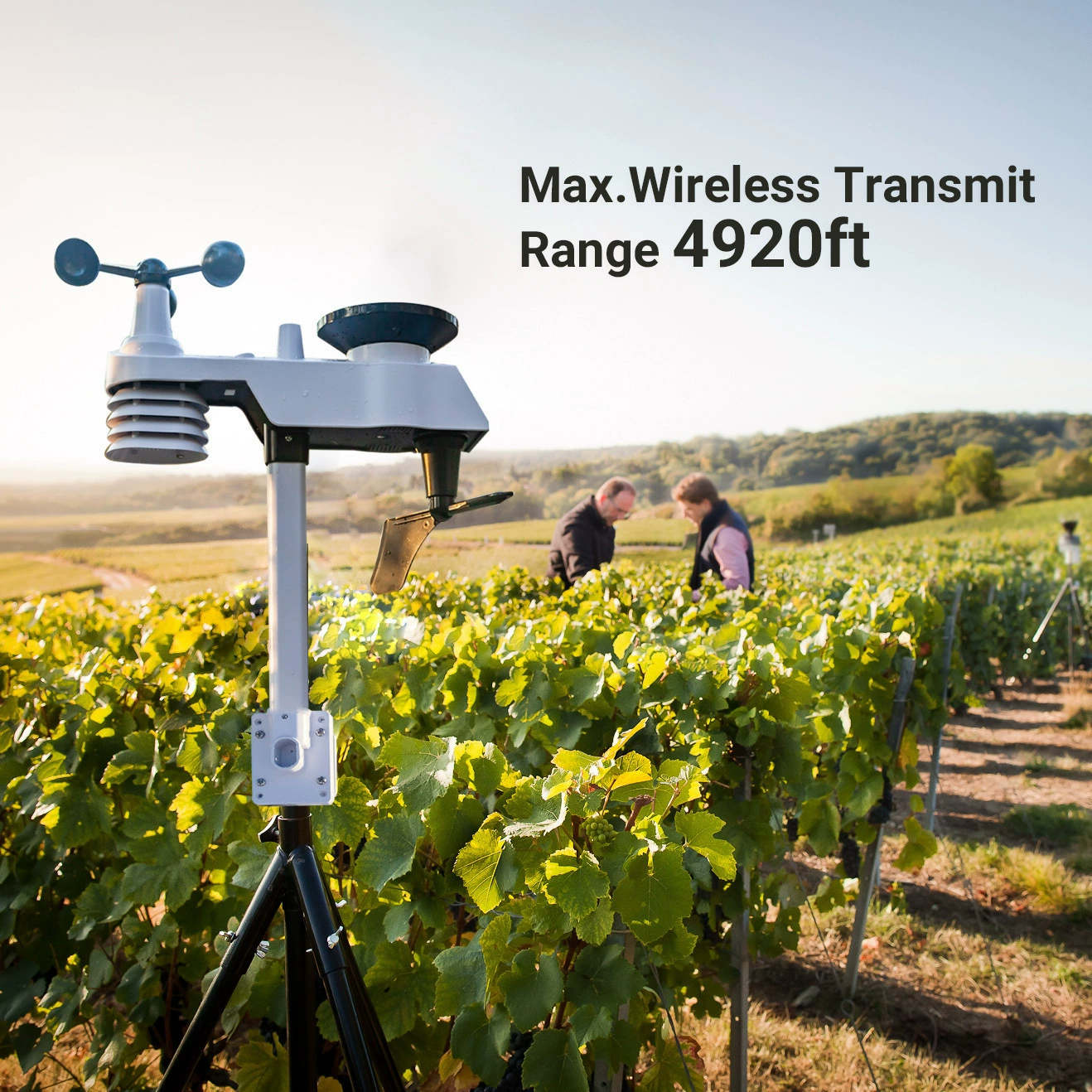 0370L беспроводной WIFI метеостанция передачи расстояние 1,5 км скорость ветра, направление ветра, количество осадков, УФ-освещение, температура и влажность