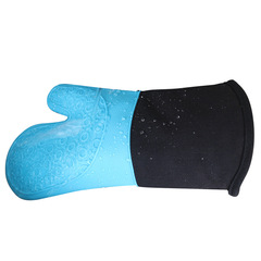 九個贊【品質款】短圓圈硅膠手套微波爐適用隔熱家用二指