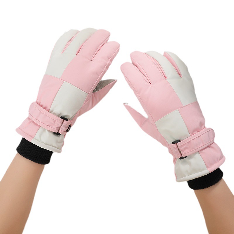Guantes de esquí de invierno engrosados impermeables hombres y mujeres forrados de lana engrosada antideslizante a prueba de frío ciclismo pantalla táctil guantes calientes