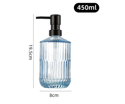Amazon 400ml botella de champú de vidrio transparente diamante desinfectante de manos botella de jabón líquido de baño botella de vidrio