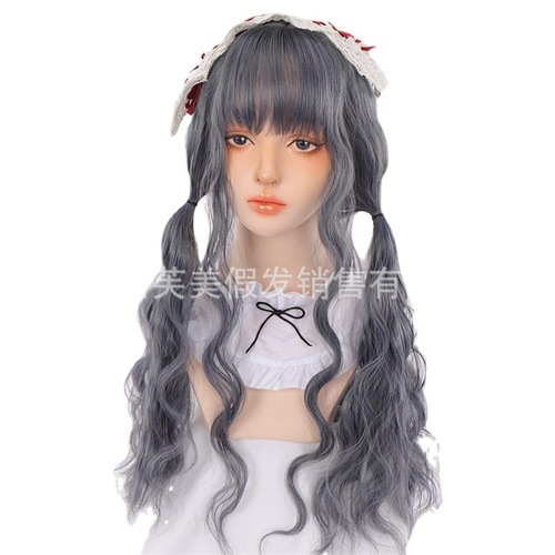 Japanese wig for women with long curly hair AliExpress wool roll realistic temperament face shaping internet celebrity lolita long hair full headgear