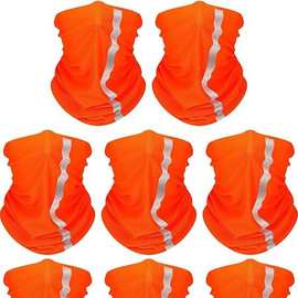 厂家定制无缝围脖魔术头巾反光条户外骑行脖套印logo图片文字