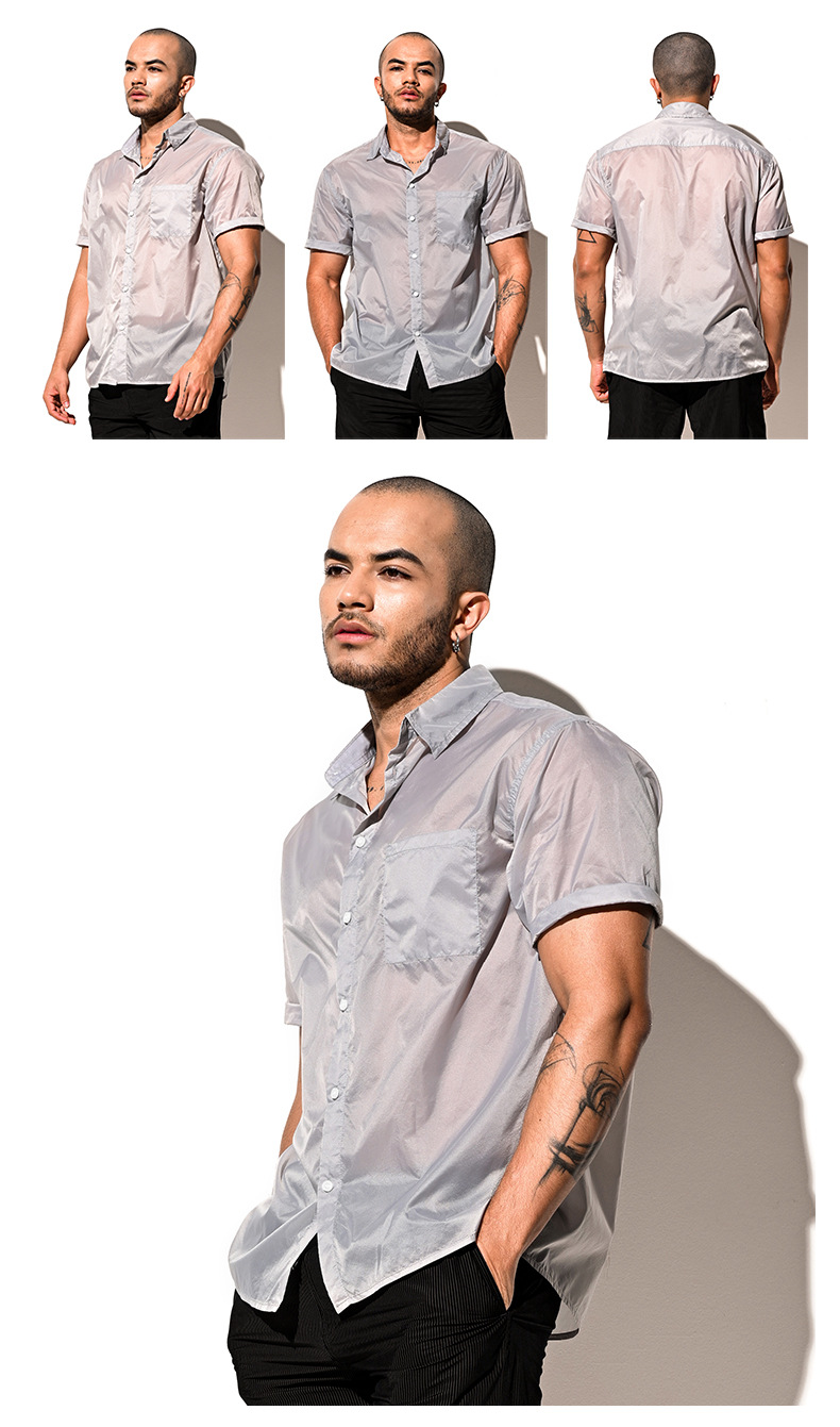 DESMIIT Mens Breathable Shirt in Grey