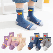 春秋新款兒童襪子1-12歲男童女童卡通可愛棉襪保暖柔軟中筒襪子
