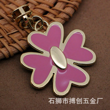 环保挂电高档金属拉链头 花朵珐琅点胶拉链片5号树脂拉头浅金拉牌