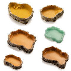 Reptile accessories gecko lizard turtle horned frog insect supplies terrarium feeding night light water bowl pet food tray resin