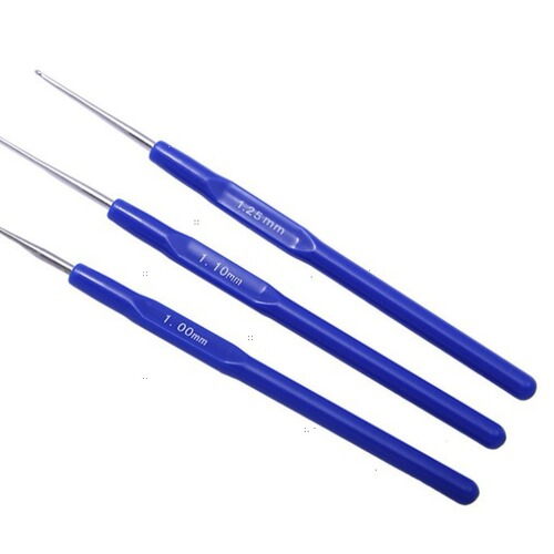 Bulk Blue-handled Lace Crochet Hook Set DIY Handmade Crochet Small Hook Fine Yarn Needle