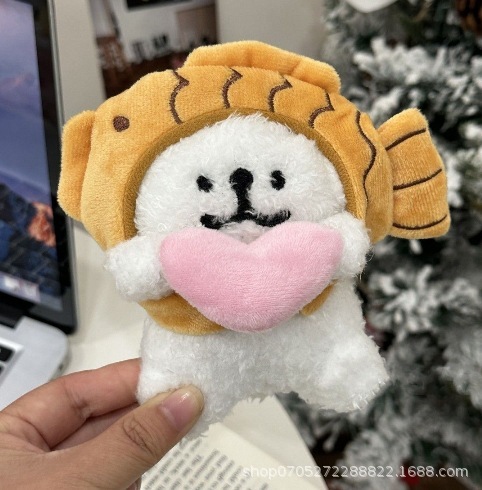 线条小狗挂件可爱小狗头套钥匙扣玩偶背包挂饰送情侣生日礼物毛绒|undefined