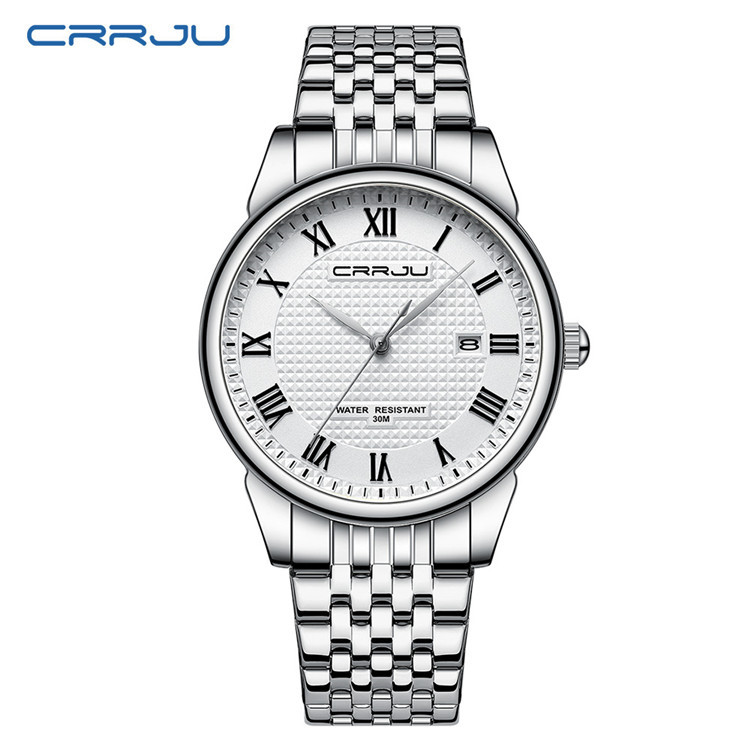 CRRJU/Kajun nuevo reloj 5010 Nueva Correa de Acero reloj de los hombres de comercio exterior de la venta caliente simple Calendario de moda image 6