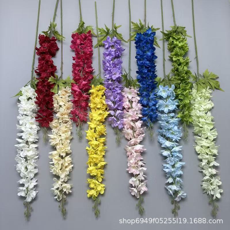 Chiyidai orchid artificial flower big branch big swallow 120cm oversized delphinium wedding flower row pick high flower wholesale