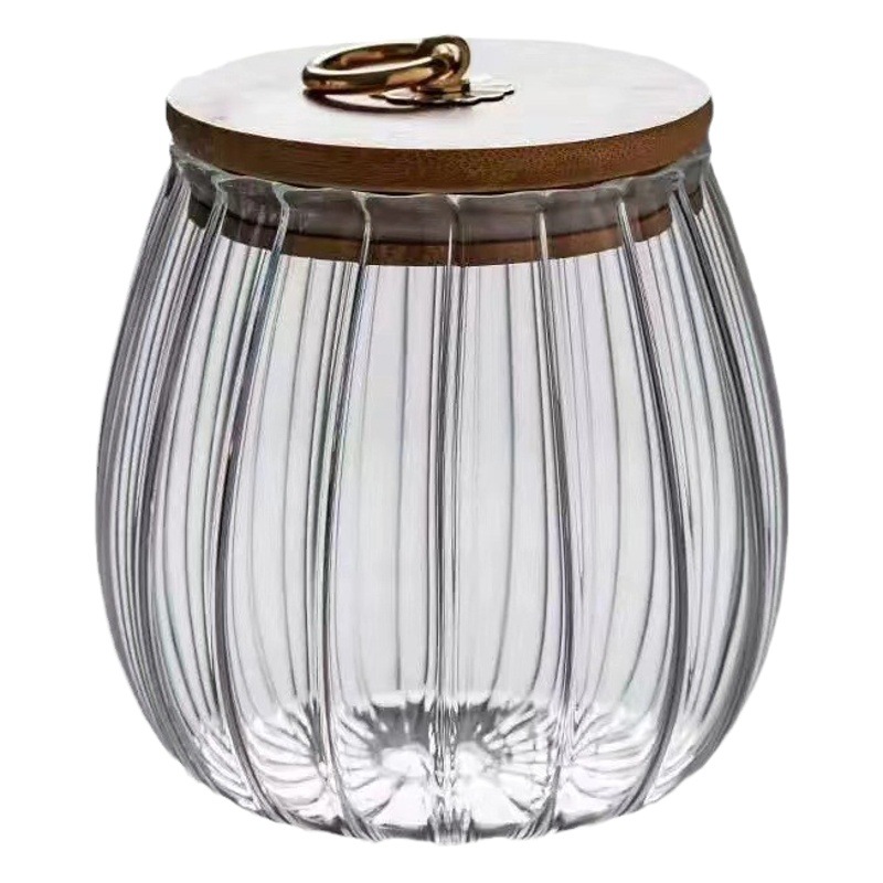 Recipiente de Vidrio de Borosilicato Alto para Té, Tarro de Almacenamiento Sellado de Bambú, Botella de Almacenamiento Transparente, Recipiente de Cocina, Botella de Vidrio