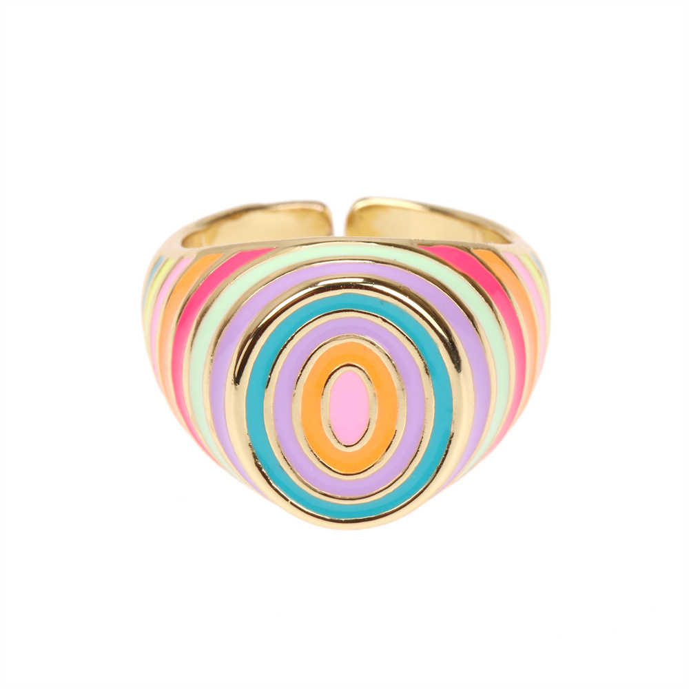 Candy Color Dripping Oil New Trendy Fashion Ring Personalized Decorative Ring Jewelry Wholesale display picture 17
