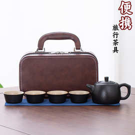 一壶四杯陶瓷功夫茶具套装家用便携户外旅行茶杯壶快客杯logo图片