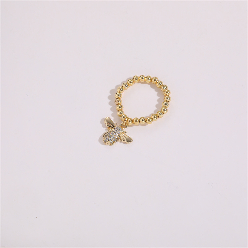 Fashion Butterfly Copper Plating Inlay Zircon Rings 1 Piece