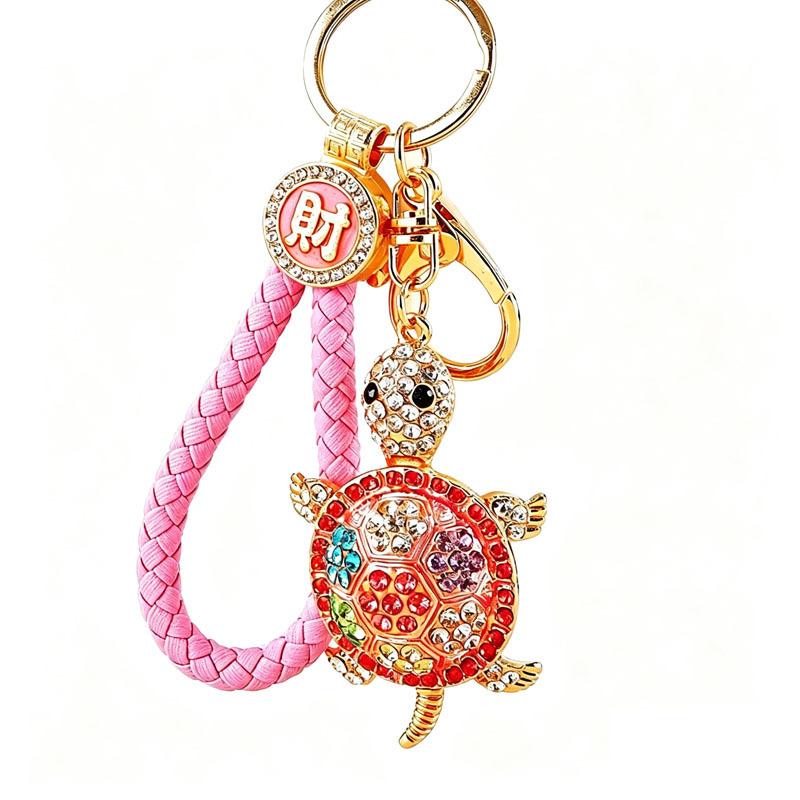 Exquisite New Model Full-diamond Turtle Car Keychain, Women's Bag Pendant, Metal Keyring, Creative Small Gift Wholesale_voghion.com