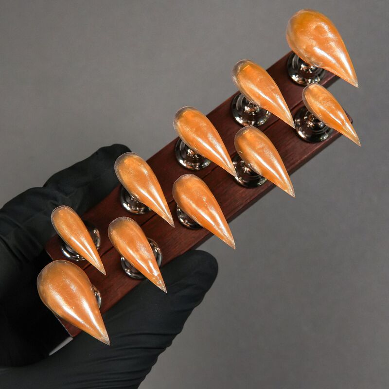 European and American foreign trade high-quality handmade dragon claw brown gradient press-on nails European and American foreign trade high-quality handmade dragon claw brown gradient press-on nails