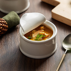 創意的な缶の陶磁器の食器のデザートの碗のホテルのレストランの特色の小さい煮込みの杯のソースの皿のプリンは碗を焼きます
