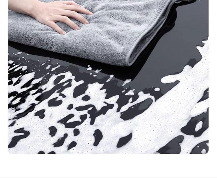 Double-layer coral fleece towel, grey thickened absorbent car towel, soft and not prone to shedding, car wash towel, home cleaning pic 34