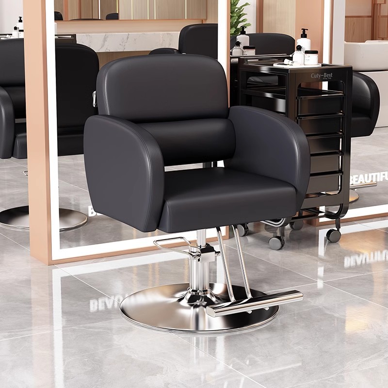 Silla de peluquería elevable y giratoria de alta gama silla de peluquería roja salón de peluquería taburete de corte de pelo especial silla de peluquería mayorista