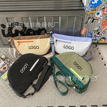 跨境街头潮流百搭简约户外骑行小包大容量单肩包斜挎包撞色休闲包