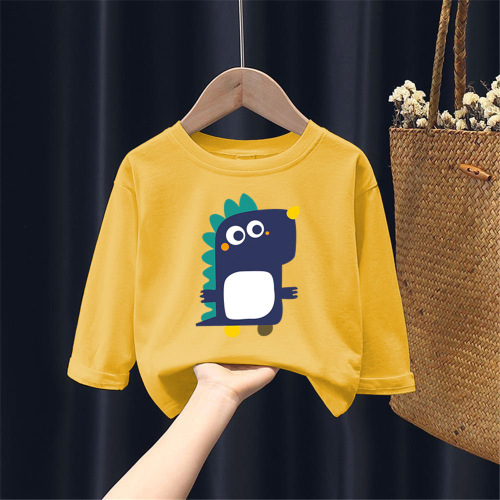 H2160# Unisex Children's Long-Sleeve T-Shirt Top, Children's Pure Cotton Clothing, Boys' Clothing, Kids' Base Shirt, Autumn Clothing