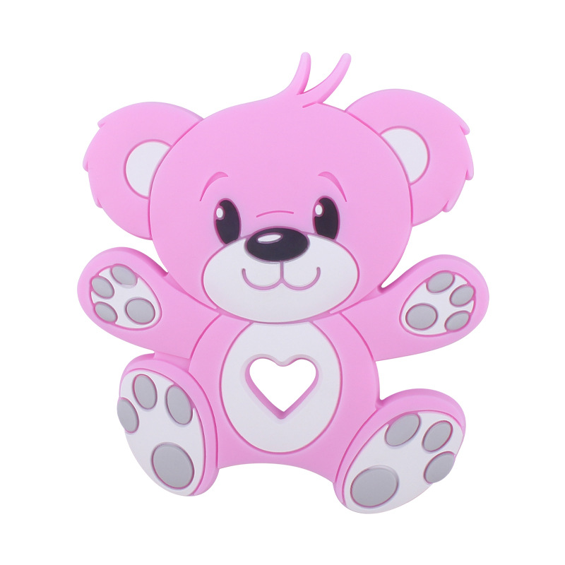 Nuevo bebé suministros dibujos animados animal oso mordedor calmante bebé creativo de silicona mordedura molar juguete