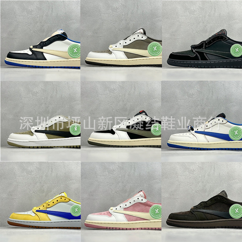Cross-Border High-Quality Aj1 Travis Collaboration Model Ts Lightning White and Blue Retro Low-Top Basketball Shoes Cross-Border High-Quality Aj1 Travis Collaboration Model Ts Lightning White and Blue Retro Low-Top Basketball Shoes