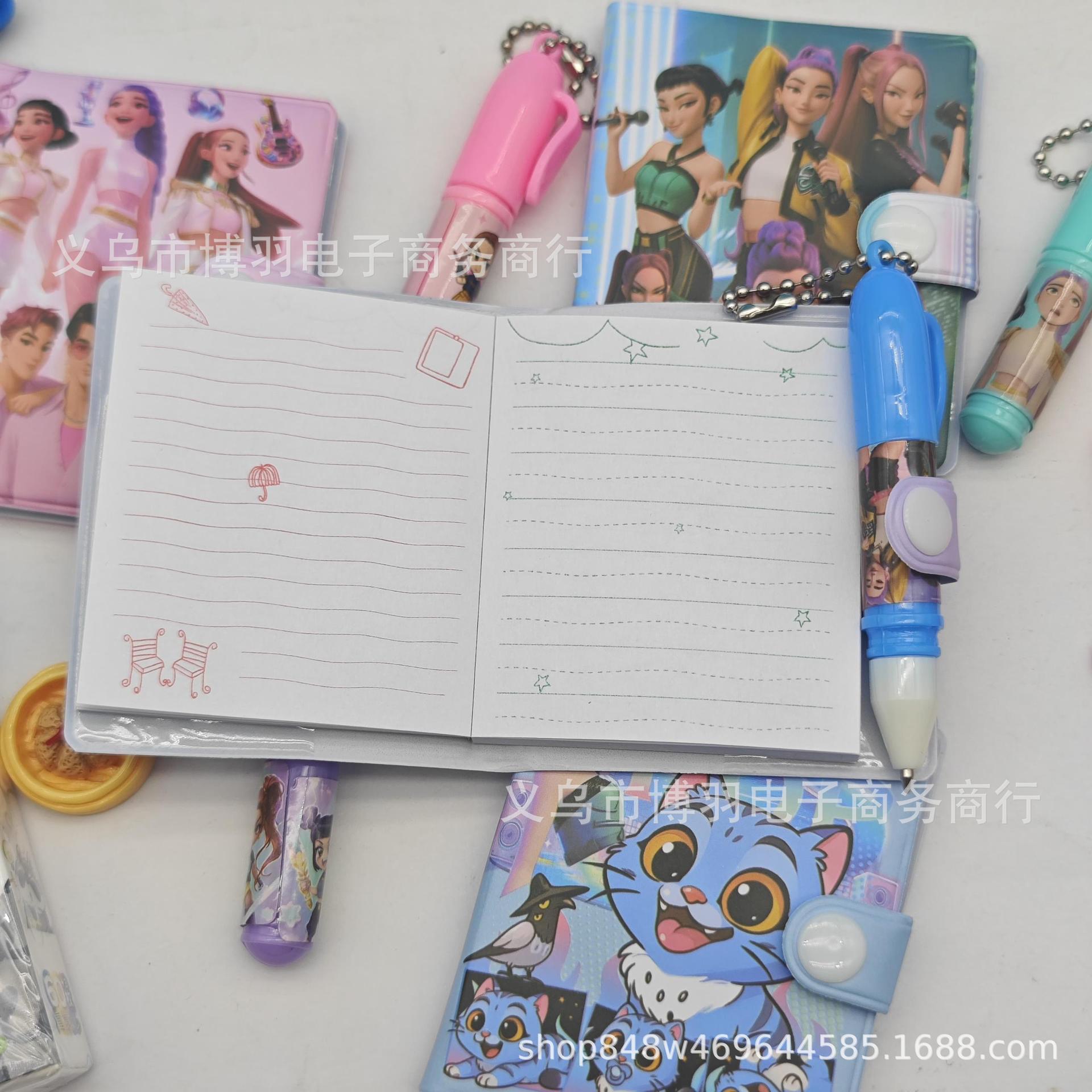 K-POP Caza de brujas película de dibujos animados con un cuaderno de bolsillo de mini diario de bolsillo de estudiantes portátil